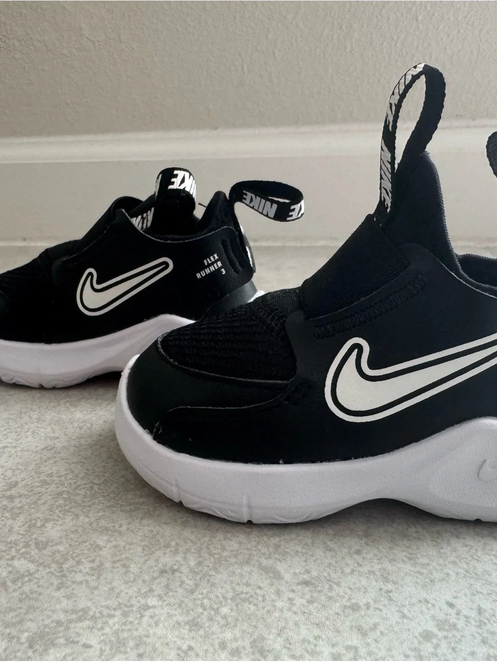 Nike Black & White Kids Slip-On Sneakers